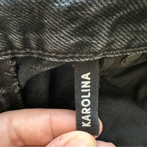 Revolve GRLFRND Black Karolina High-Rise Skinny Jean Raw Hem 26 - Picture 5 of 10